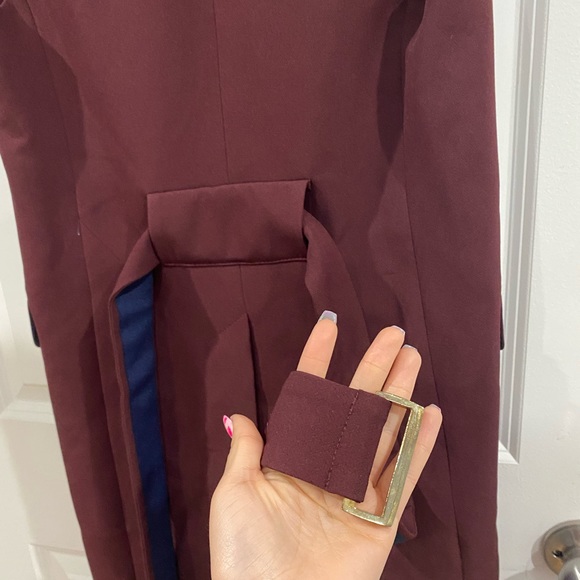 Burgundy belted vest - Picture 3 of 8